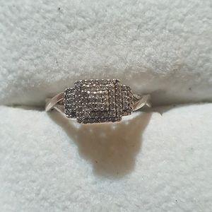 1/2 carat  diamond 925 silver ring sz 7